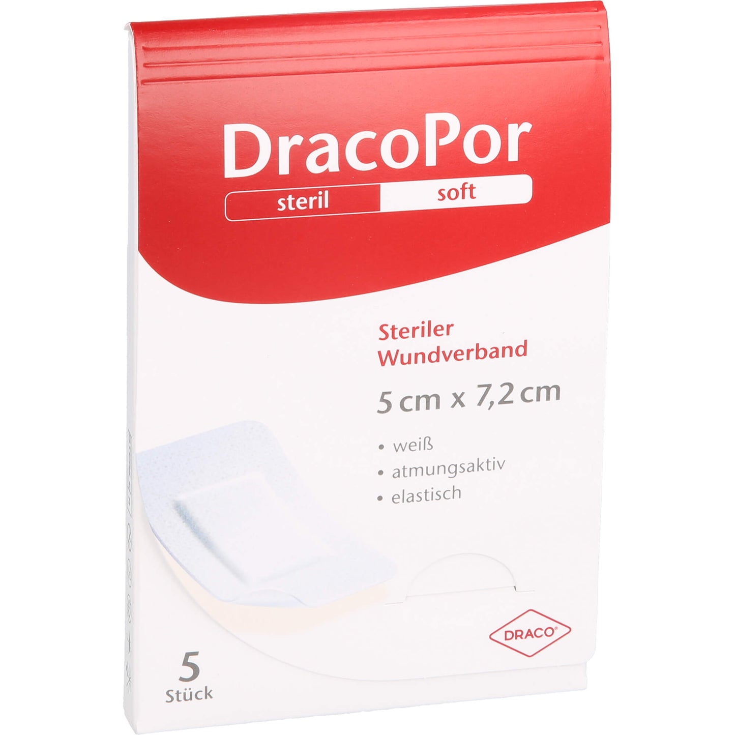 DRACOPOR Wundverband 5x7,2 cm steril 5 St