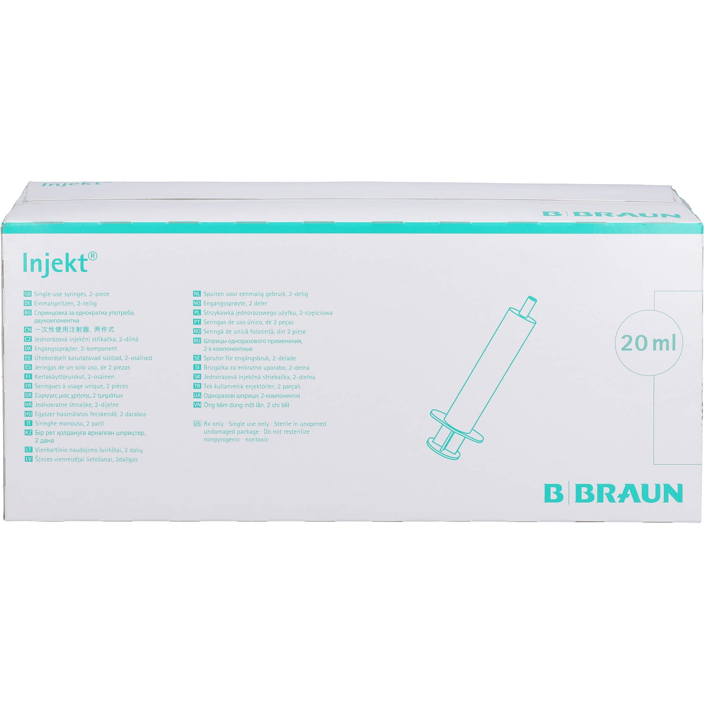 INJEKT Solo Spritze 20 ml Luer exzentrisch PVC-fr. 100X20 ml