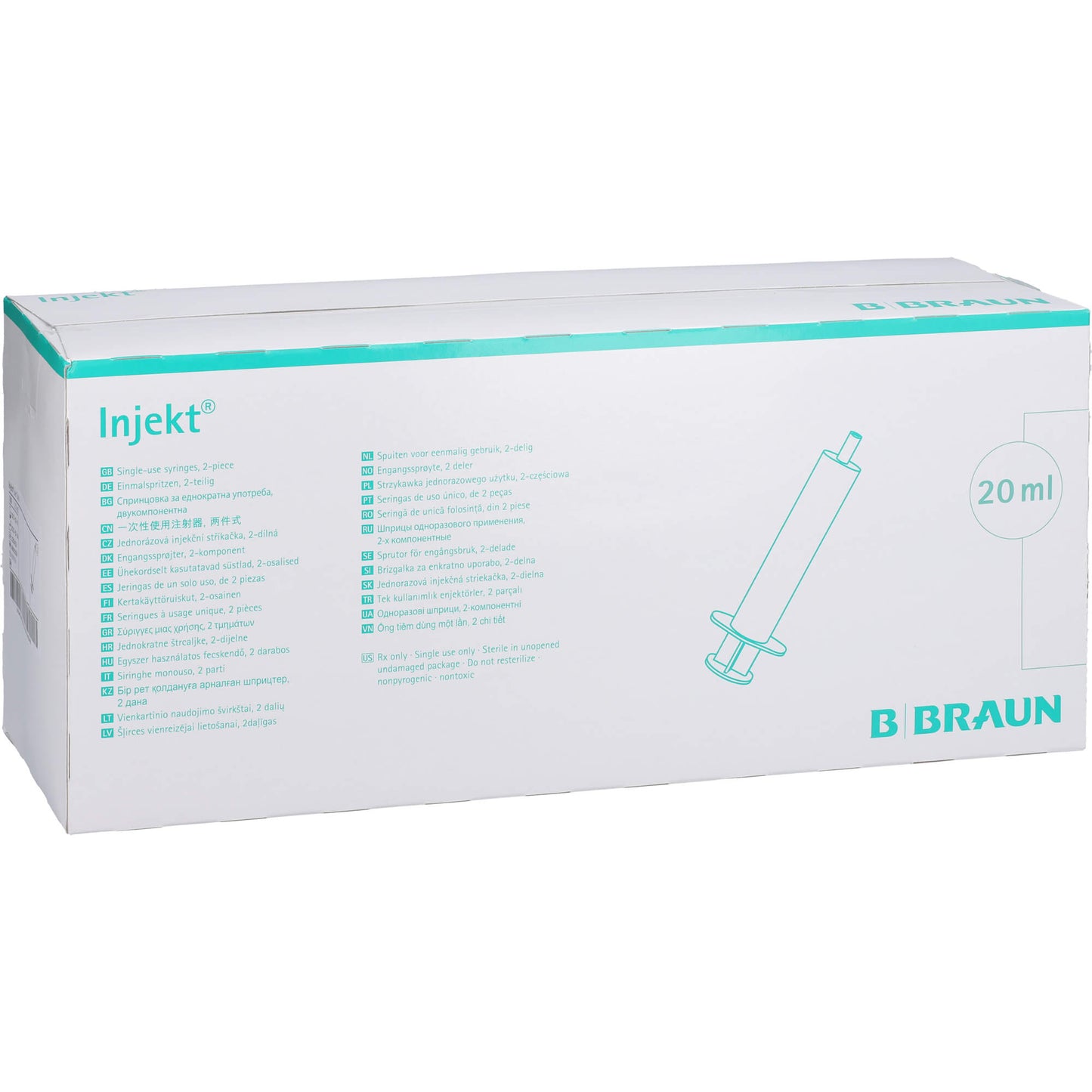 INJEKT Solo Spritze 20 ml Luer exzentrisch PVC-fr. 100X20 ml