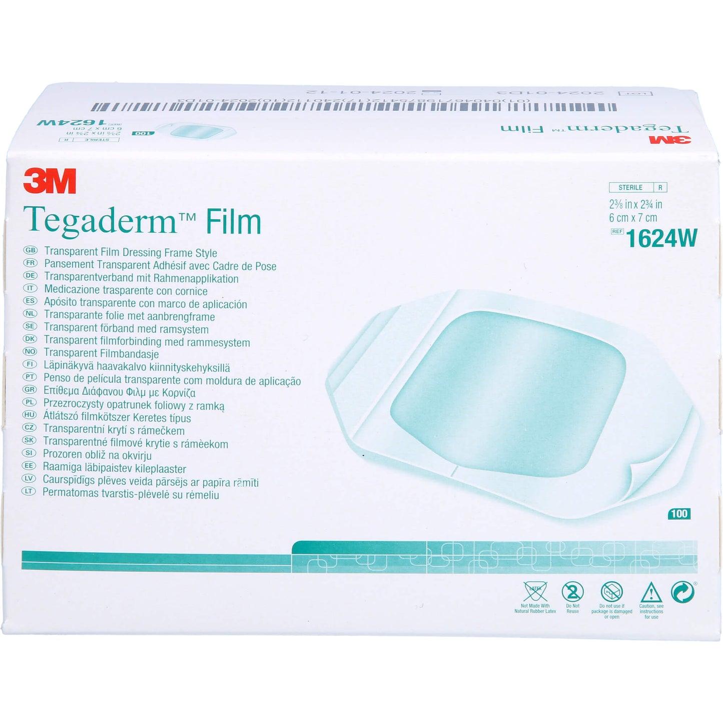 TEGADERM Film 6x7 cm 1624W 100 St