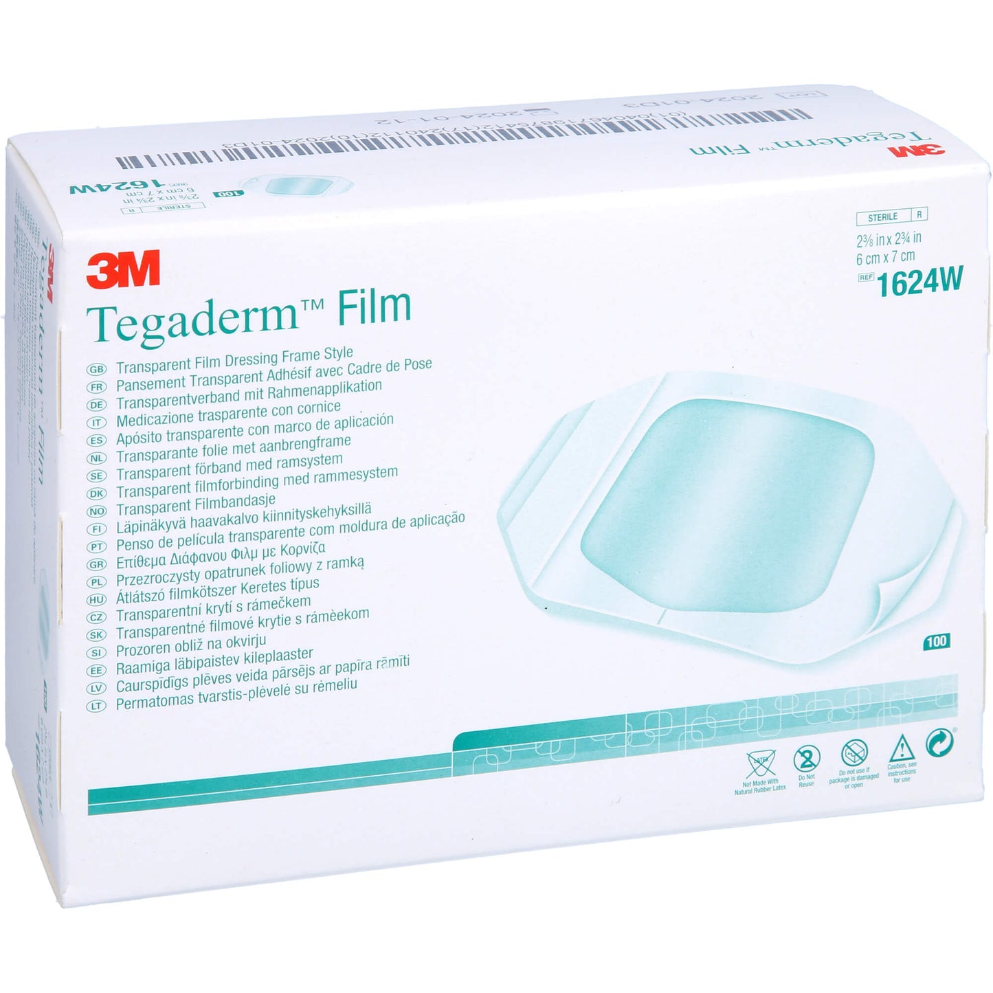TEGADERM Film 6x7 cm 1624W 100 St