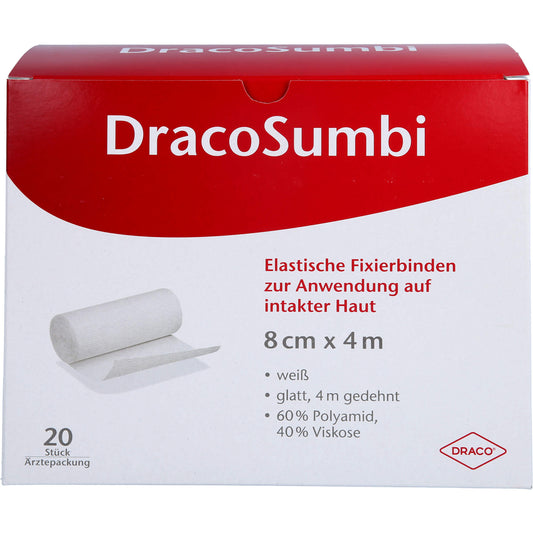 DRACOSUMBI Fixierbinde 8 cmx4 m weiß 20 St