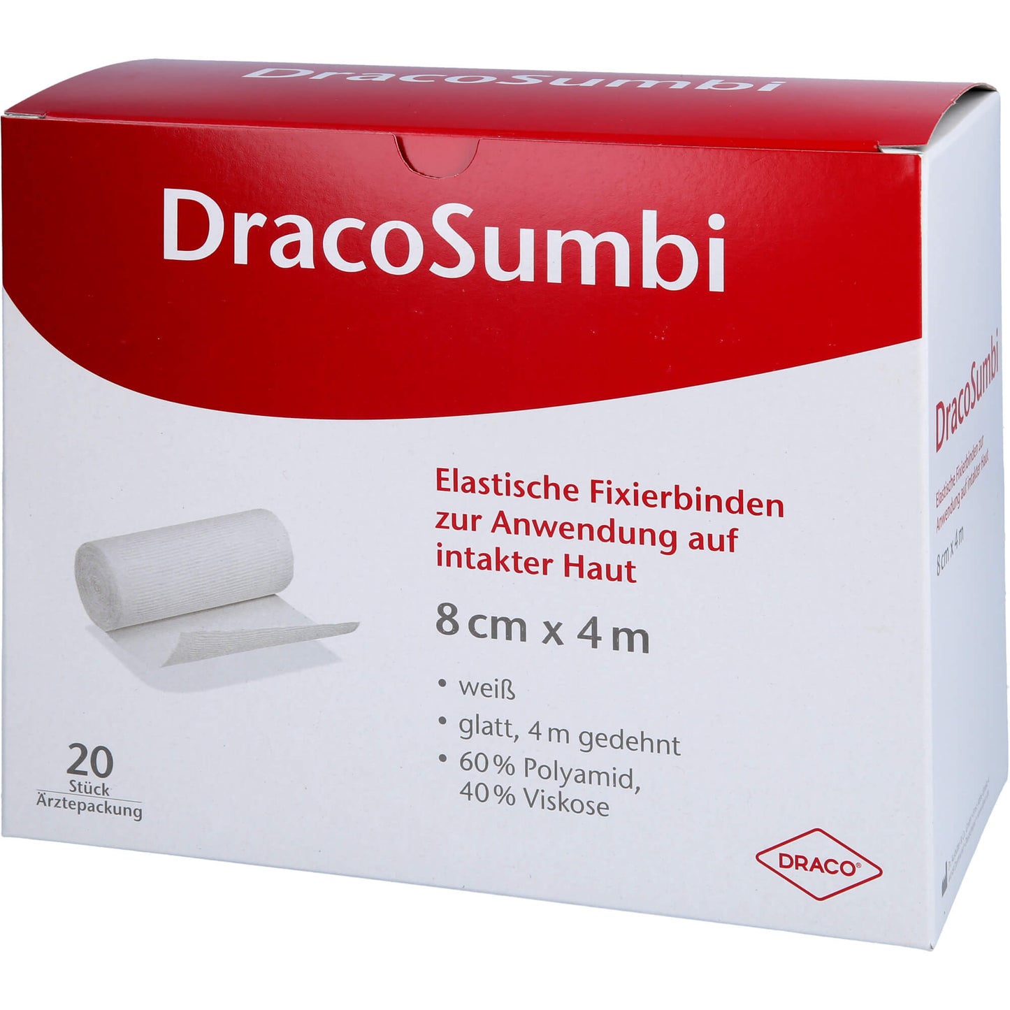 DRACOSUMBI Fixierbinde 8 cmx4 m weiß 20 St