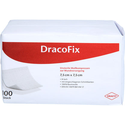 DRACOFIX OP-Kompressen 7,5x7,5 cm unsteril 8fach 100 St