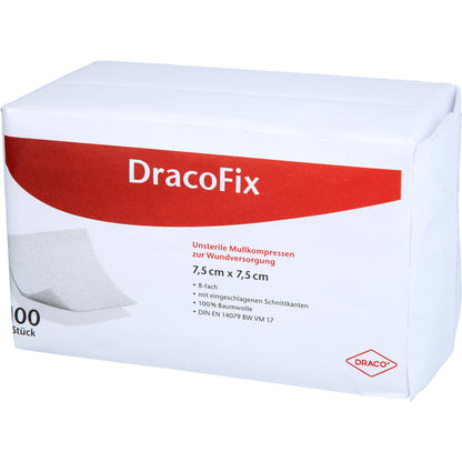 DRACOFIX OP-Kompressen 7,5x7,5 cm unsteril 8fach 100 St