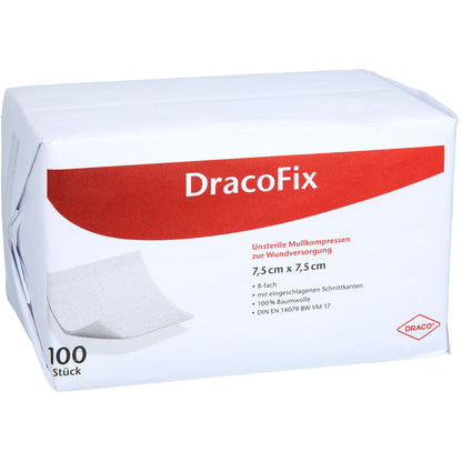 DRACOFIX OP-Kompressen 7,5x7,5 cm unsteril 8fach 100 St
