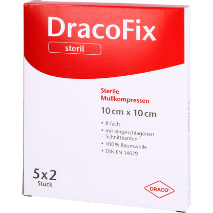 DRACOFIX PEEL Kompressen 10x10 cm steril 8fach 5X2 St
