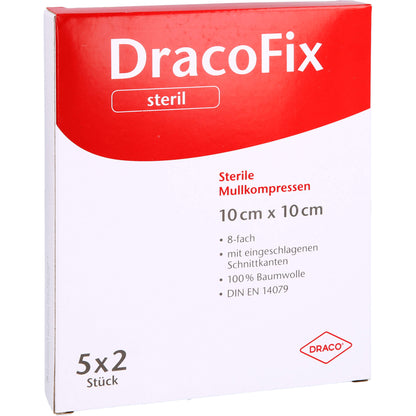DRACOFIX PEEL Kompressen 10x10 cm steril 8fach 5X2 St
