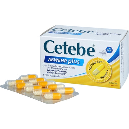 CETEBE ABWEHR plus Vitamin C+Vitamin D3+Zink Kaps. 60 St