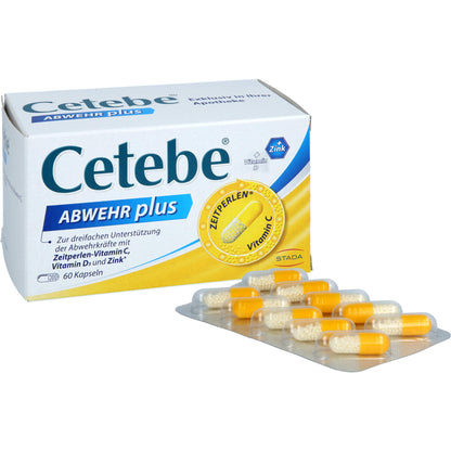 CETEBE ABWEHR plus Vitamin C+Vitamin D3+Zink Kaps. 60 St