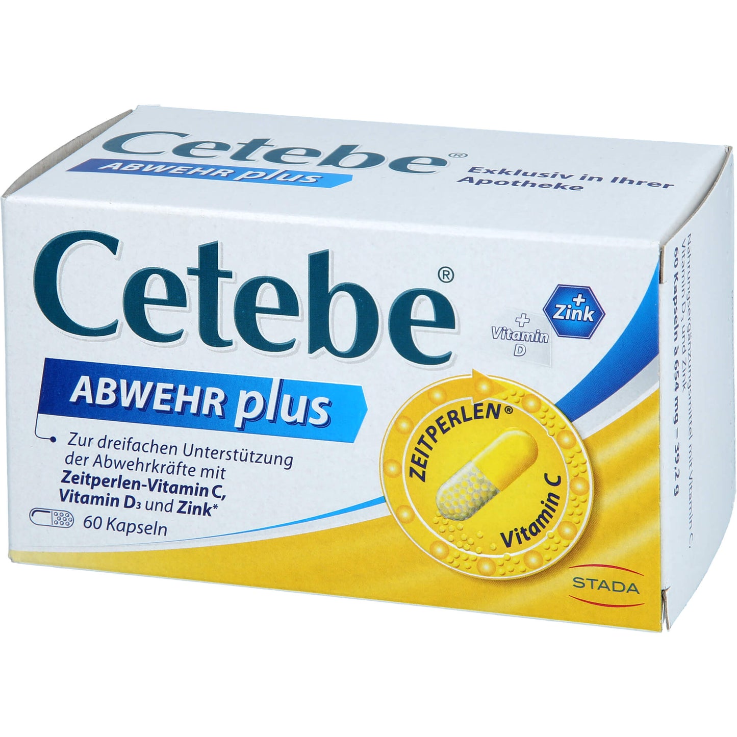 CETEBE ABWEHR plus Vitamin C+Vitamin D3+Zink Kaps. 60 St