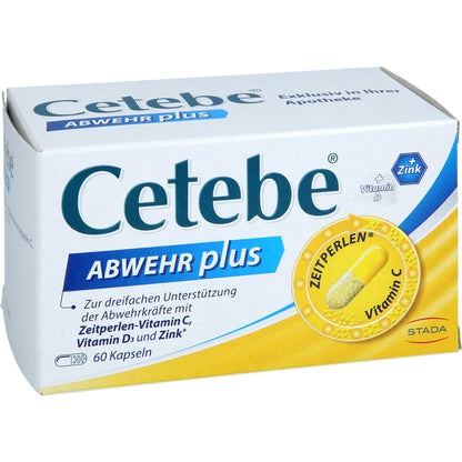 CETEBE ABWEHR plus Vitamin C+Vitamin D3+Zink Kaps. 60 St