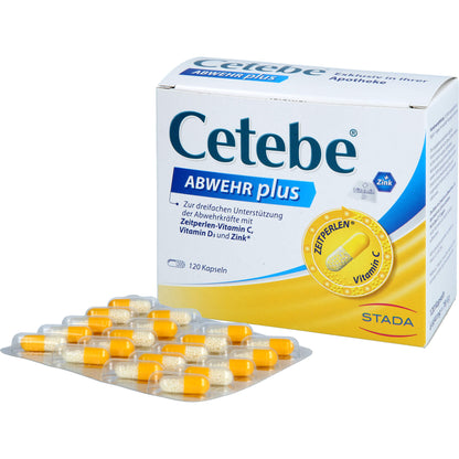 CETEBE ABWEHR plus Vitamin C+Vitamin D3+Zink Kaps. 120 St