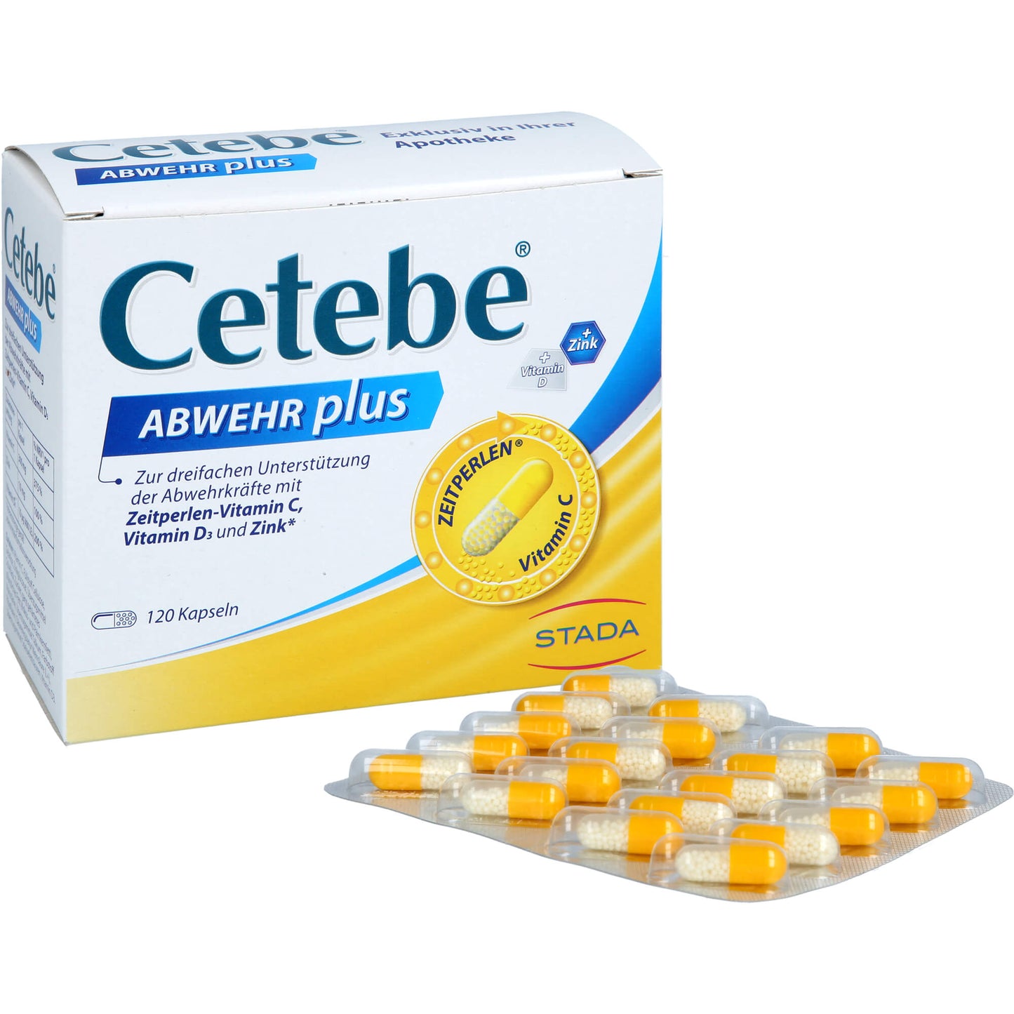 CETEBE ABWEHR plus Vitamin C+Vitamin D3+Zink Kaps. 120 St