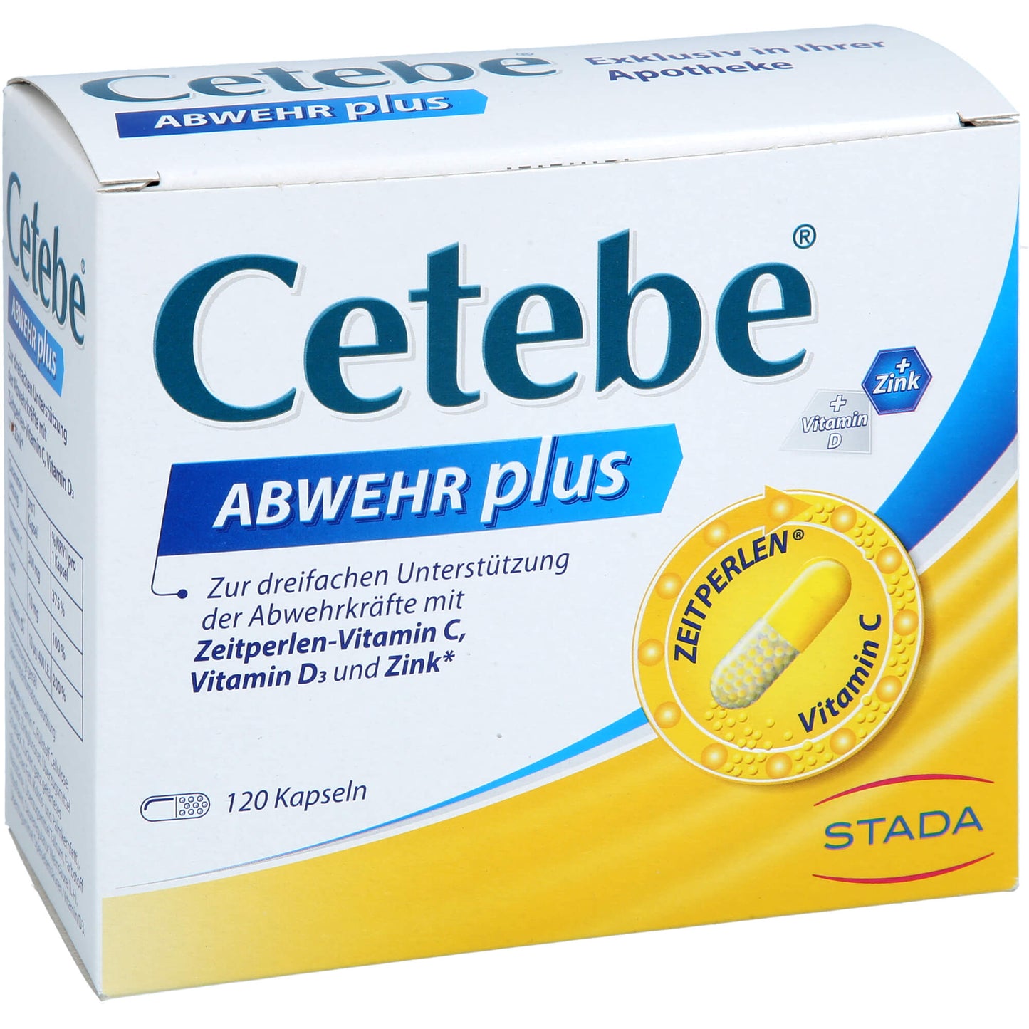 CETEBE ABWEHR plus Vitamin C+Vitamin D3+Zink Kaps. 120 St