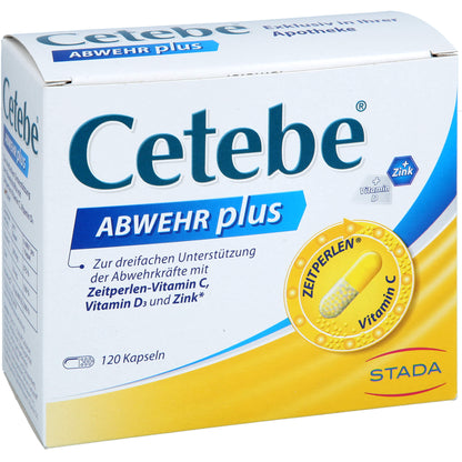 CETEBE ABWEHR plus Vitamin C+Vitamin D3+Zink Kaps. 120 St