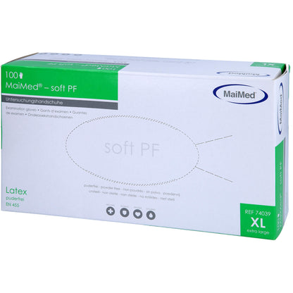 HANDSCHUHE Einmal Latex puderfrei XL 100 St