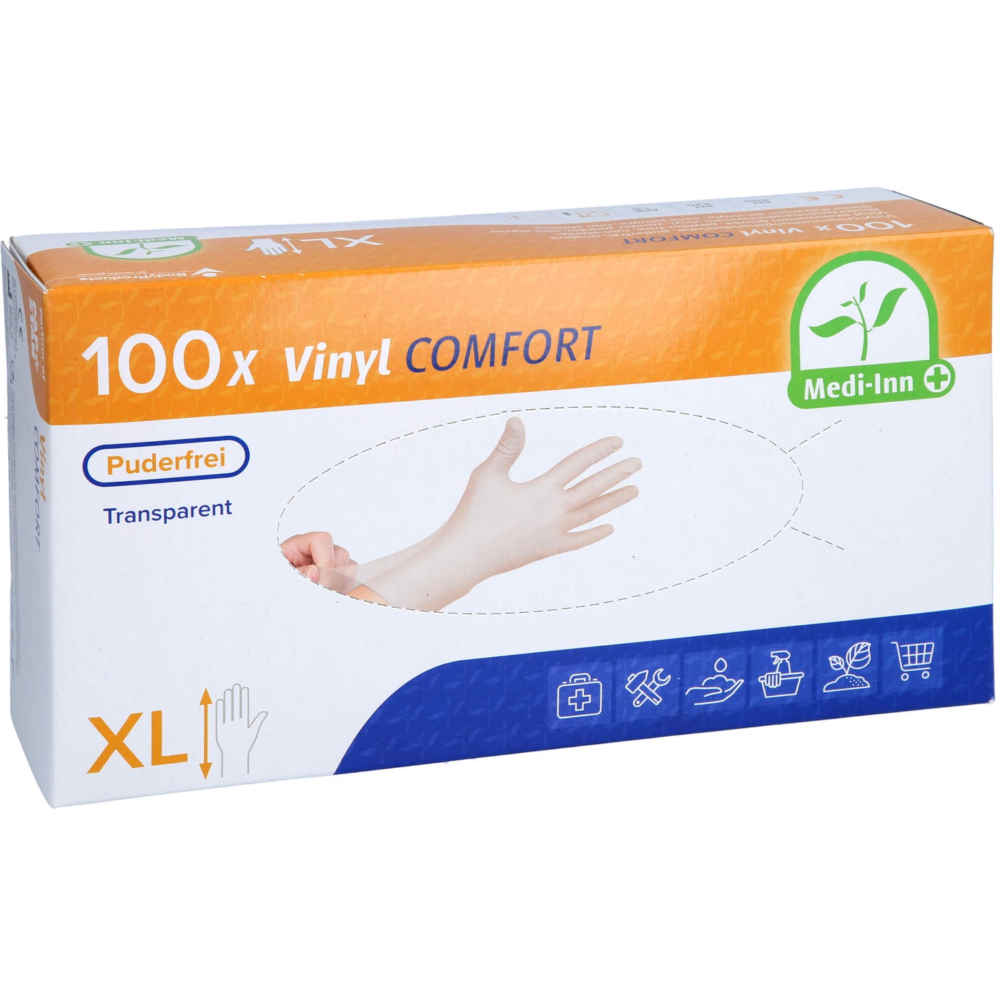 HANDSCHUHE Einmal Vinyl puderfrei XL 100 St