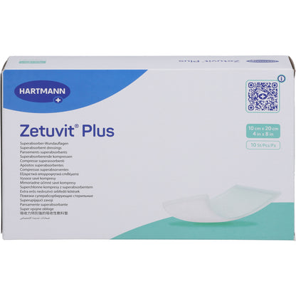 ZETUVIT Plus extrastarke Saugkompr.steril 10x20 cm 10 St