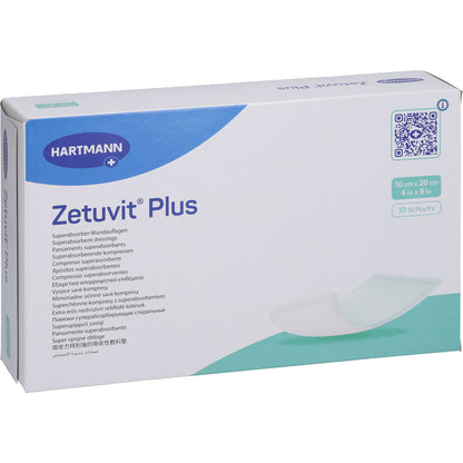 ZETUVIT Plus extrastarke Saugkompr.steril 10x20 cm 10 St