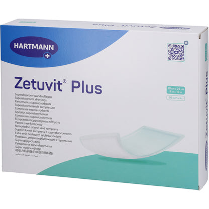 ZETUVIT Plus extrastarke Saugkompr.steril 20x25 cm 10 St
