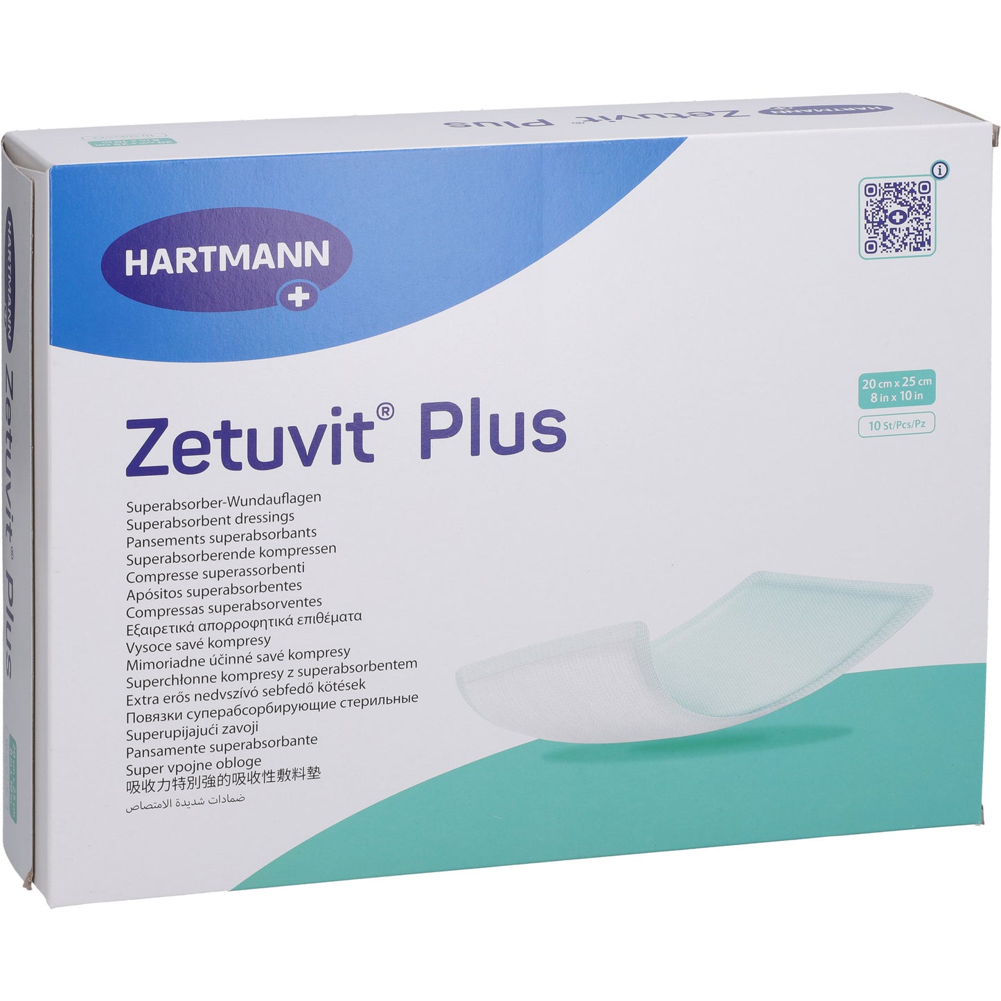 ZETUVIT Plus extrastarke Saugkompr.steril 20x25 cm 10 St