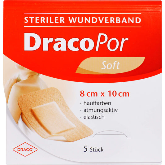 DRACOPOR Wundverband 8x10 cm steril hautfarben 5 St
