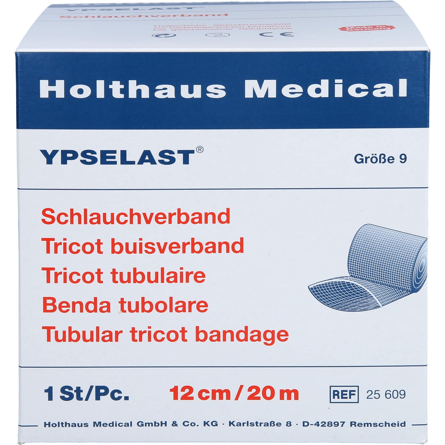 SCHLAUCHVERBAND YPSELAST Gr.9 20 m weiß 1 St