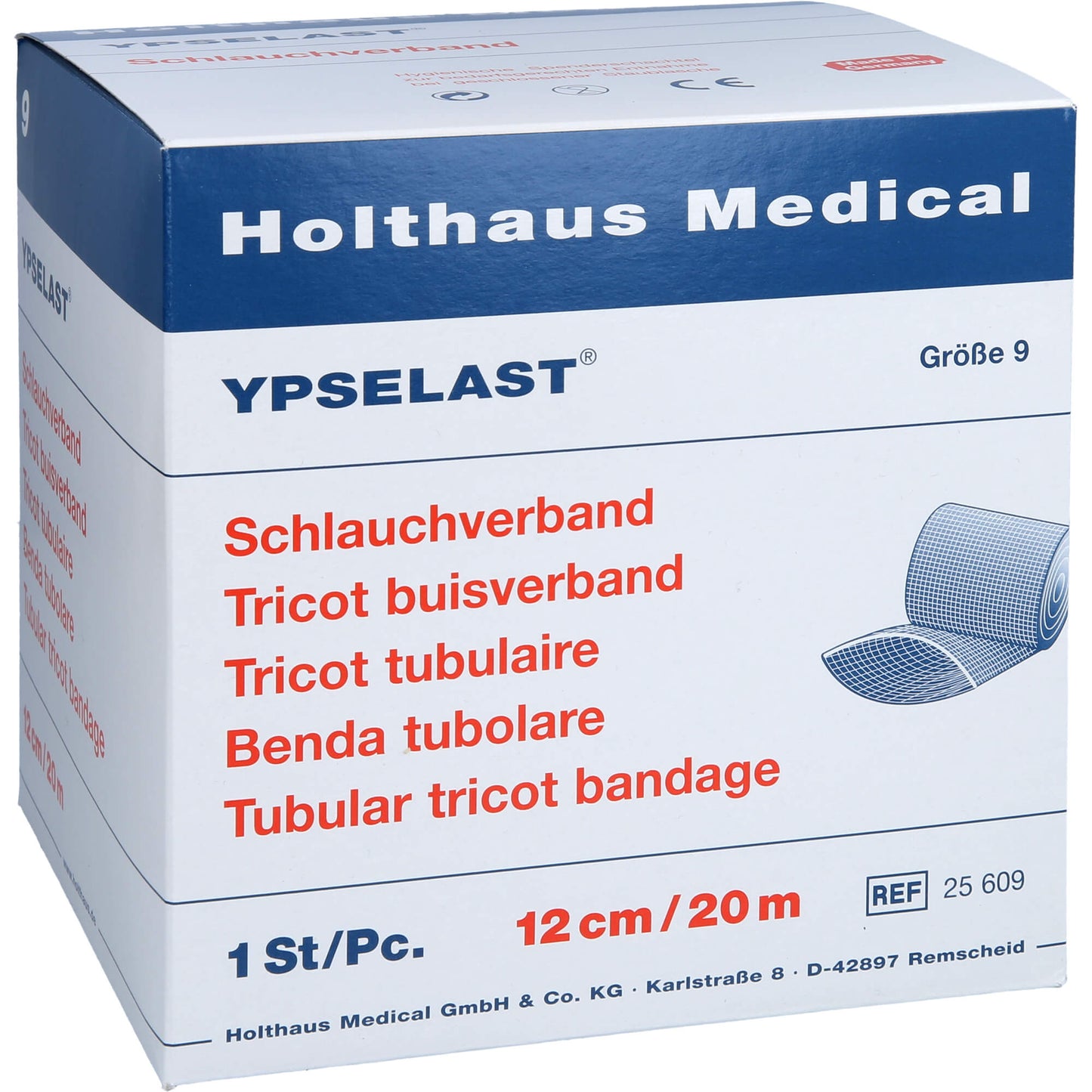 SCHLAUCHVERBAND YPSELAST Gr.9 20 m weiß 1 St
