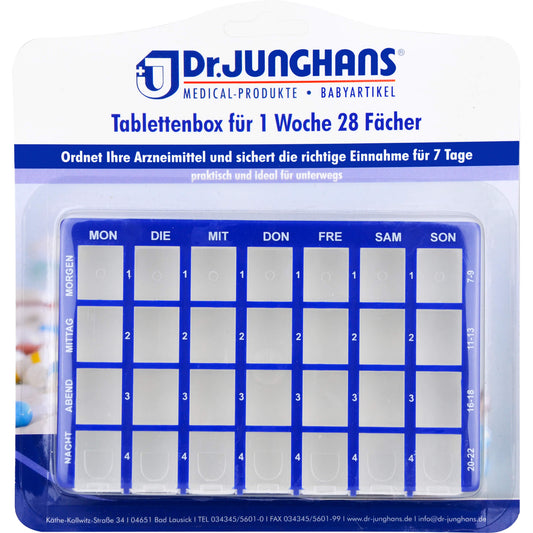 TABLETTENBOX 1 Woche 28-Fächer Schiebedeckel 1 St