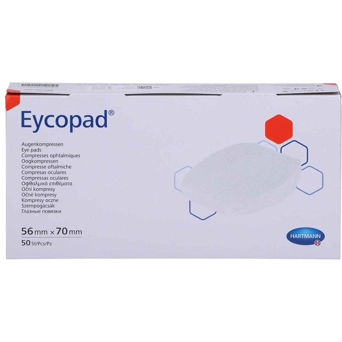 EYCOPAD Augenkompressen 56x70 mm unsteril 50 St