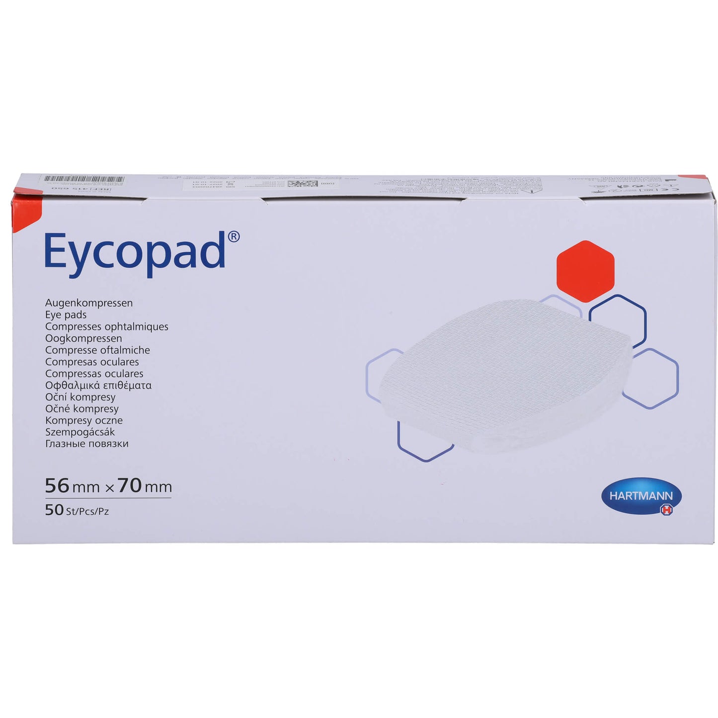 EYCOPAD Augenkompressen 56x70 mm unsteril 50 St