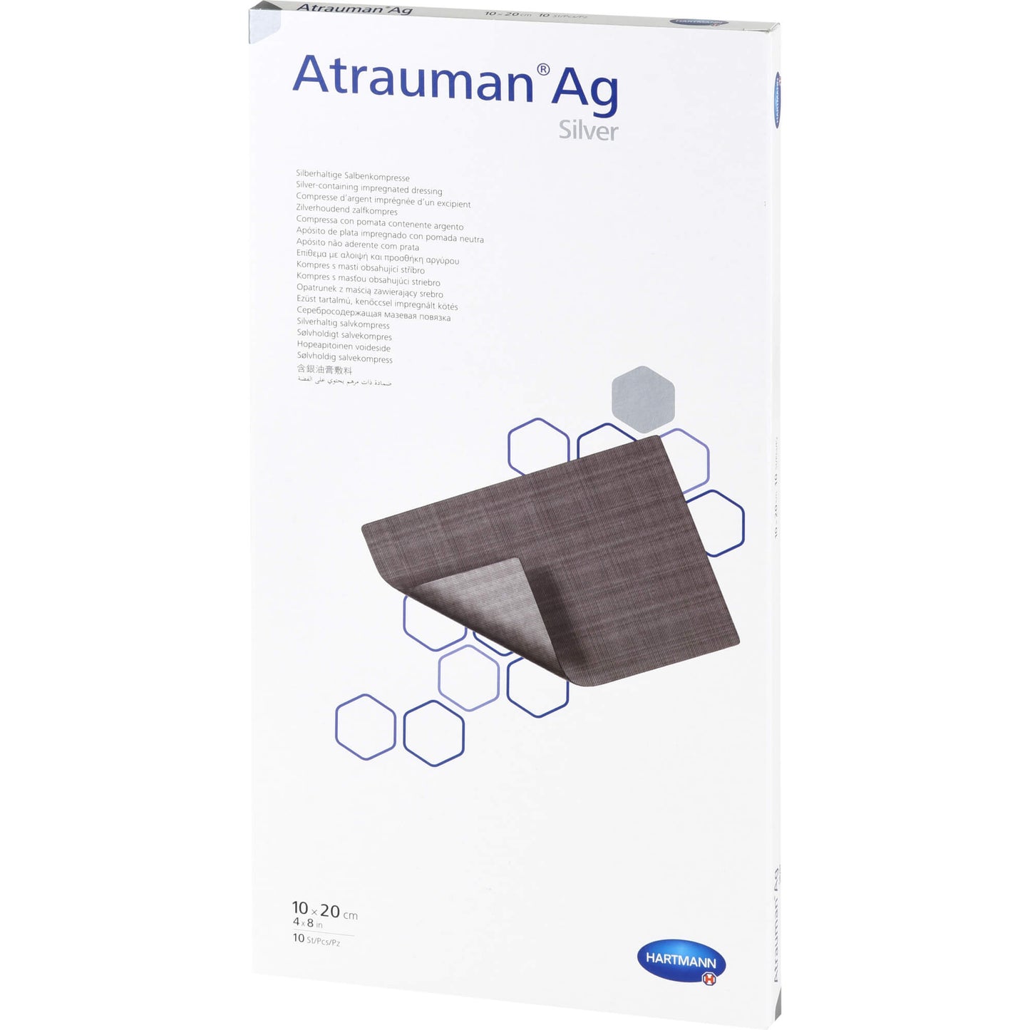 ATRAUMAN Ag 10x20 cm steril Kompressen 10 St