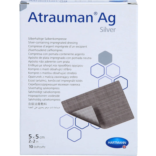 ATRAUMAN Ag 5x5 cm steril Kompressen 10 St