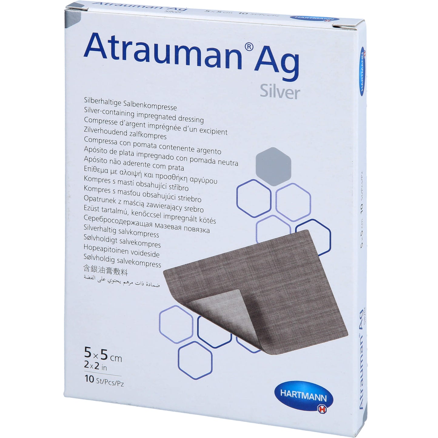 ATRAUMAN Ag 5x5 cm steril Kompressen 10 St