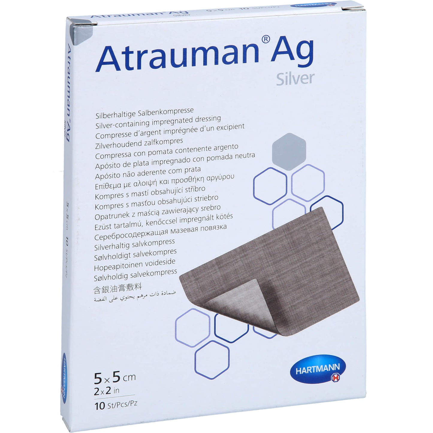 ATRAUMAN Ag 5x5 cm steril Kompressen 10 St