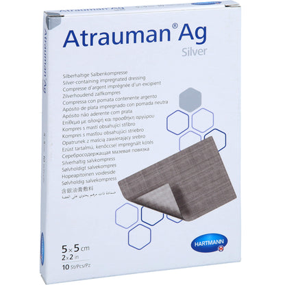ATRAUMAN Ag 5x5 cm steril Kompressen 10 St