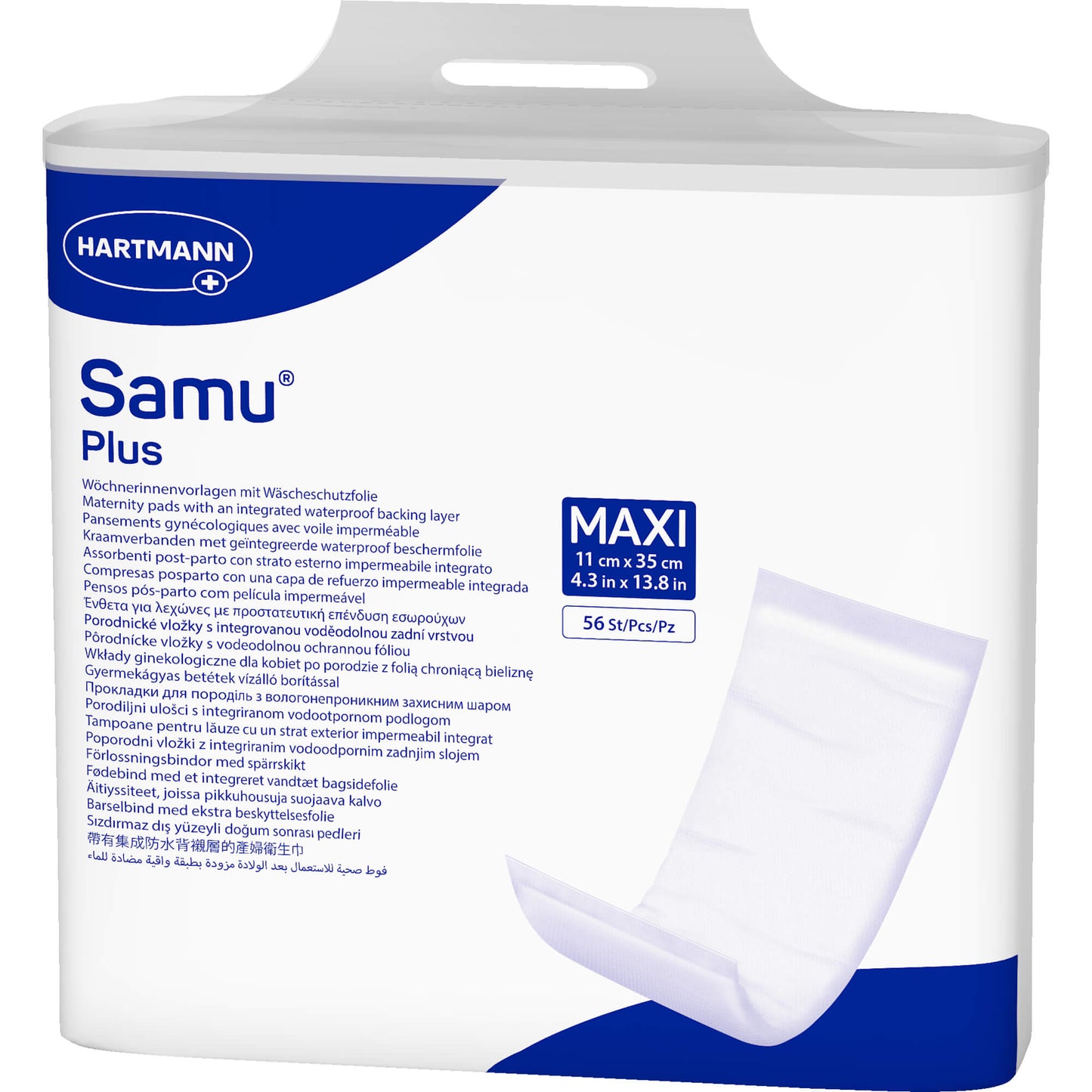 SAMU Wöchnerinnen Vorlagen Plus maxi 11x35 cm 56 St