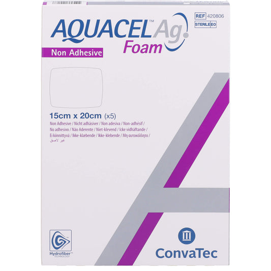 AQUACEL Ag Foam nicht adhäsiv 15x20 cm Verband 5 St