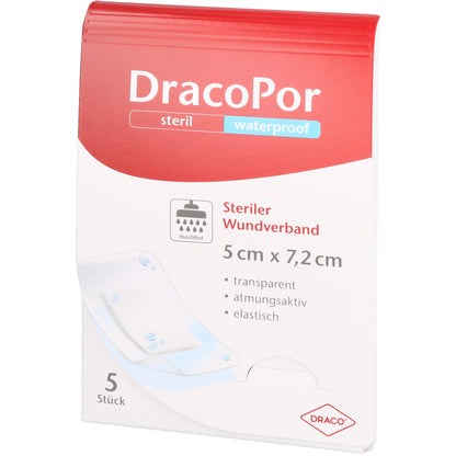 DRACOPOR waterproof Wundverband 5x7,2 cm steril 5 St