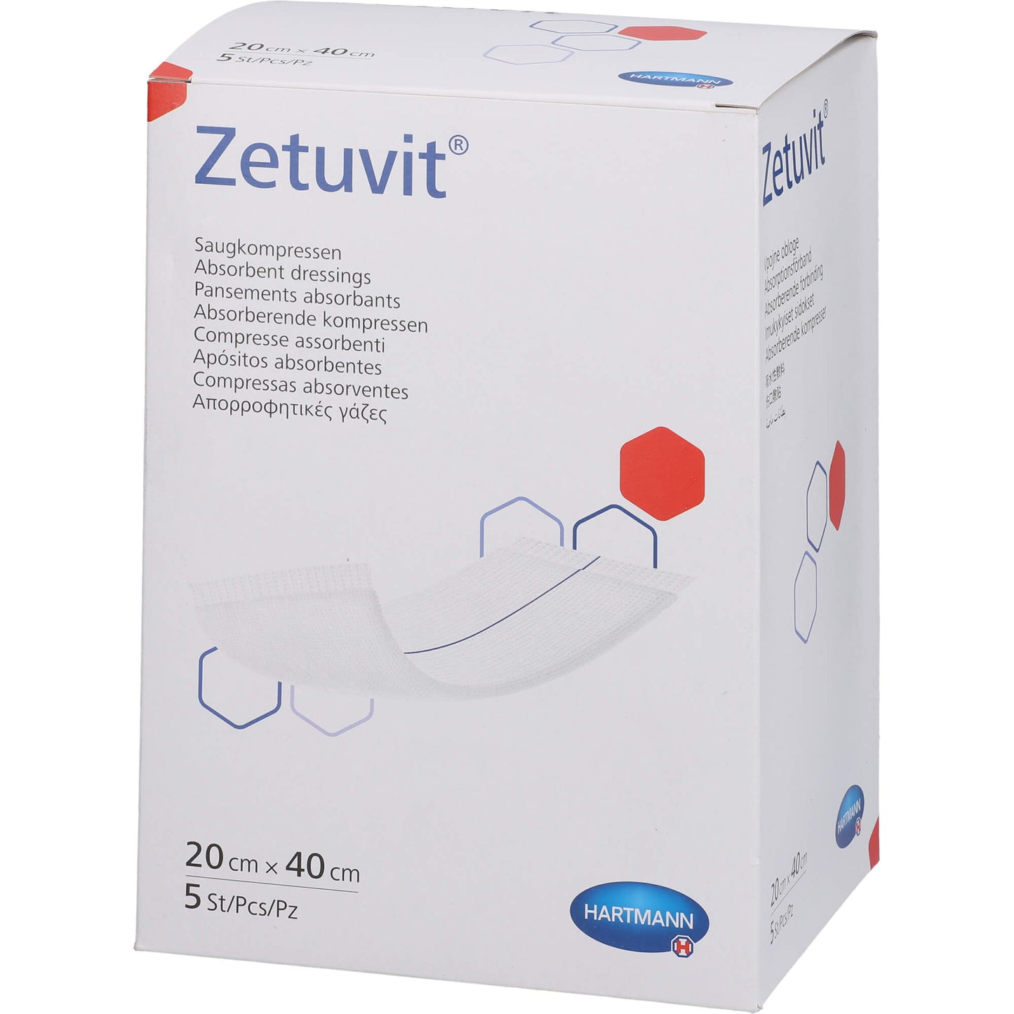 ZETUVIT Saugkompressen steril 20x40 cm 5 St