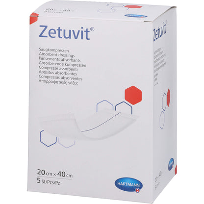 ZETUVIT Saugkompressen steril 20x40 cm 5 St