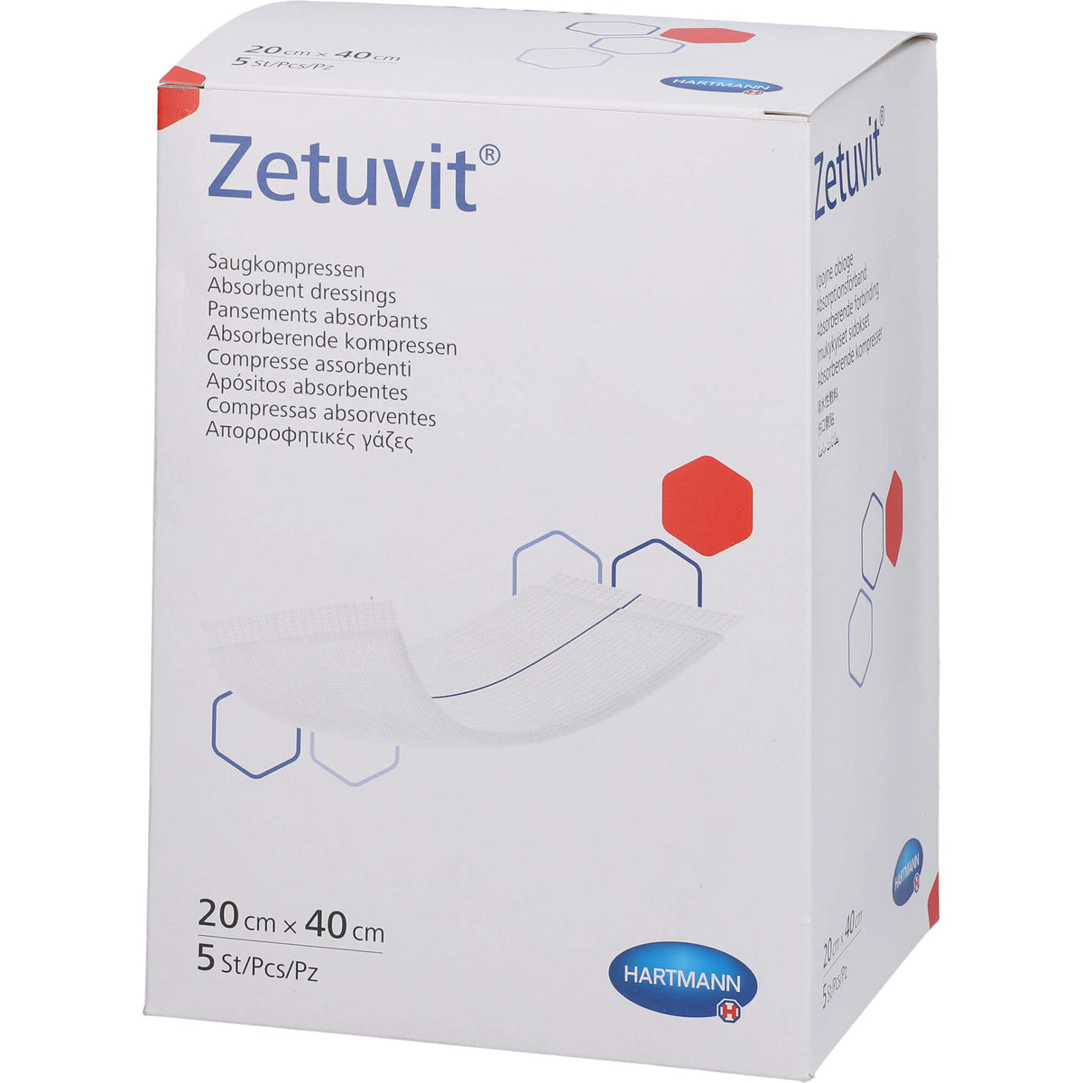 ZETUVIT Saugkompressen steril 20x40 cm 5 St