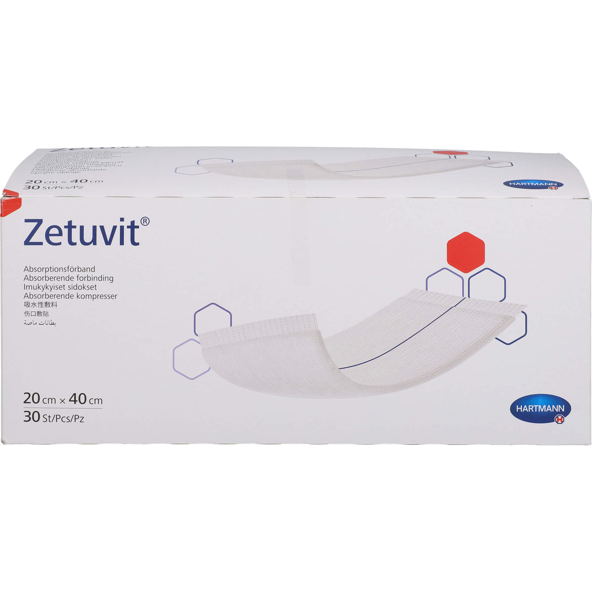 ZETUVIT Saugkompressen unsteril 20x40 cm 30 St
