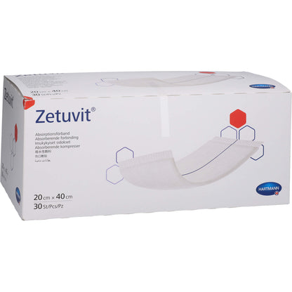 ZETUVIT Saugkompressen unsteril 20x40 cm 30 St