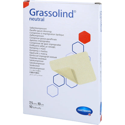 GRASSOLIND Salbenkompressen 7,5x10 cm steril 10 St