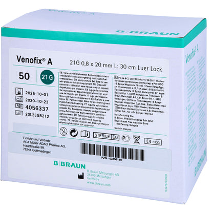 VENOFIX A Venenpunktionsb.21 G 0,8x19mm 30cm grün 50 St