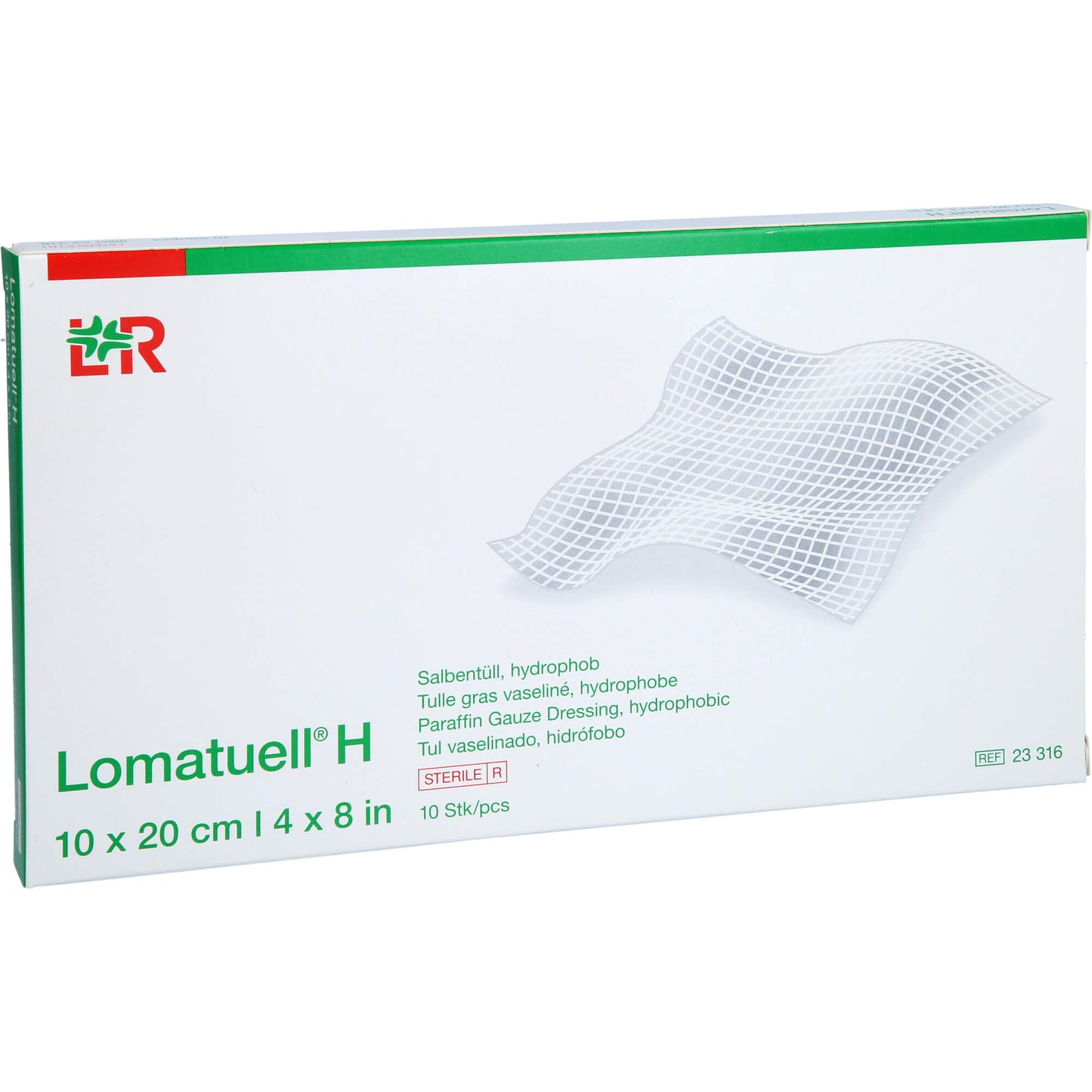 LOMATUELL H Salbentüll 10x20 cm steril 10 St
