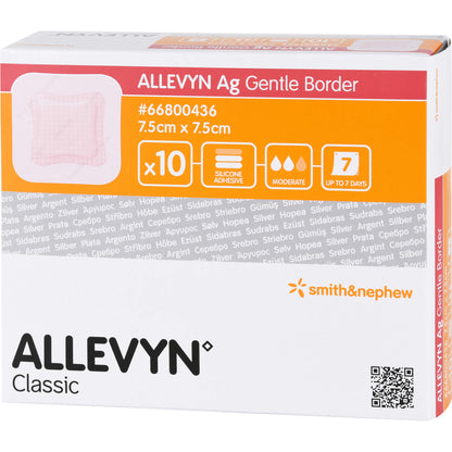 ALLEVYN Ag Gentle Border 7,5x7,5 cm Wundverband 10 St