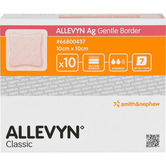 ALLEVYN Ag Gentle Border 10x10 cm Wundverband 10 St
